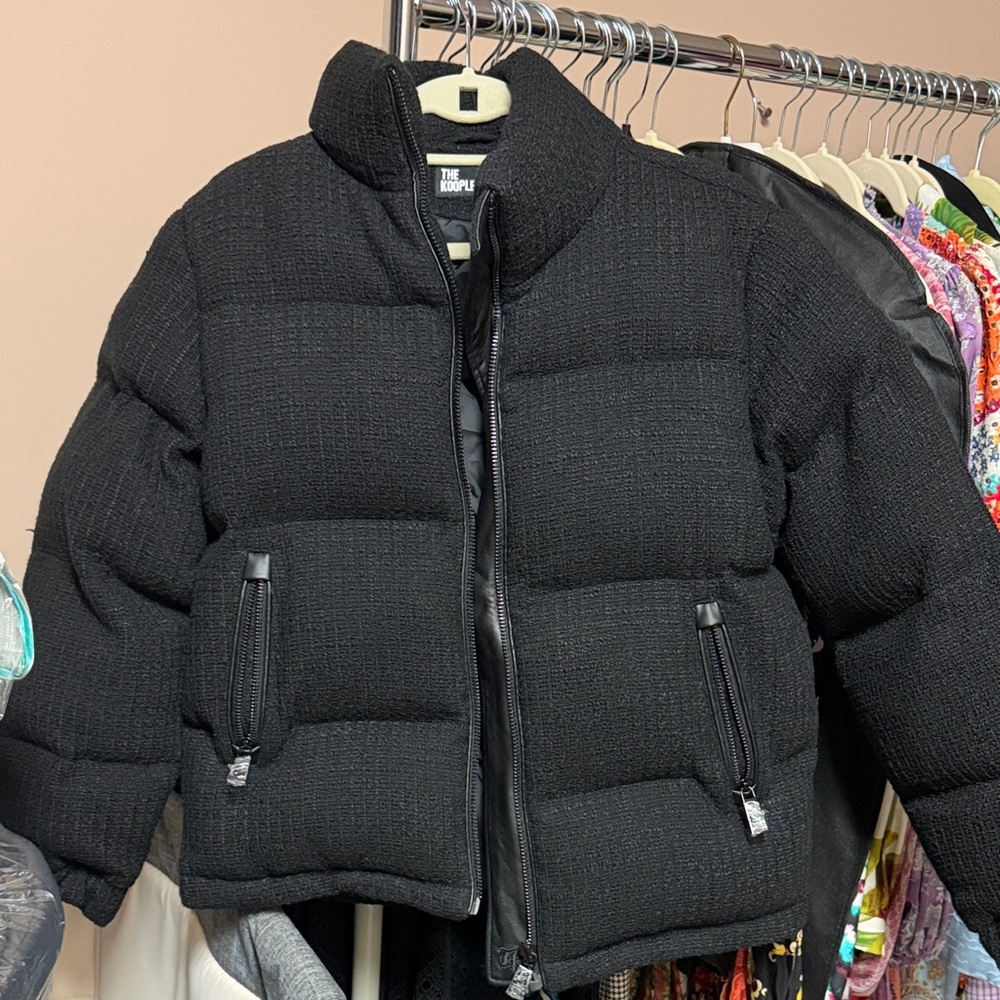 The Kooples women Black Textured Puffer Jacket